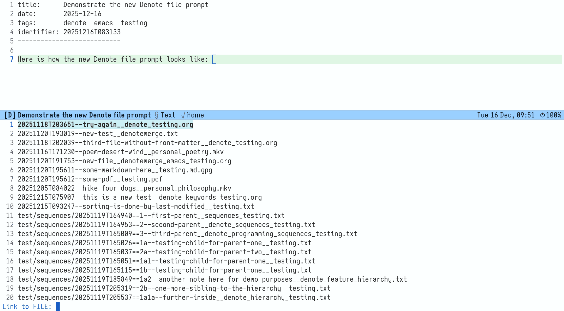 Denote old file prompt