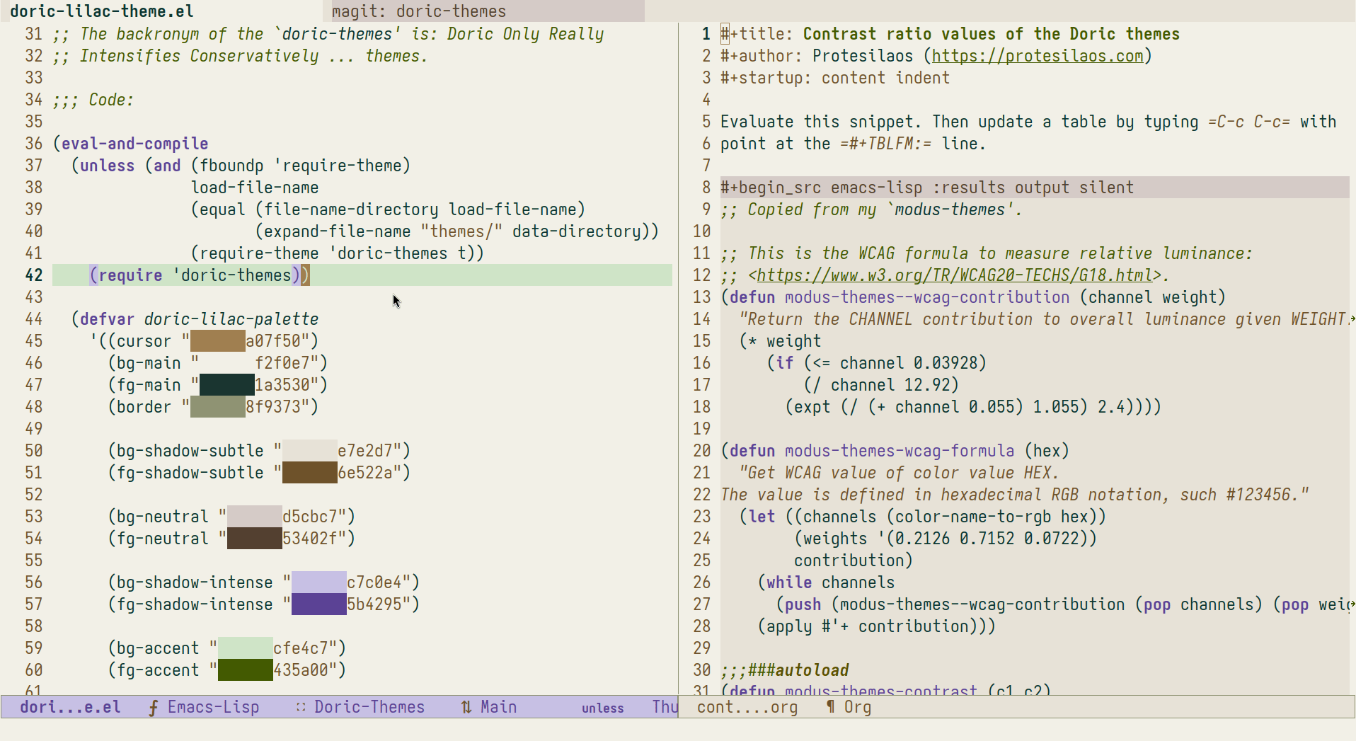 doric-lilac theme sample