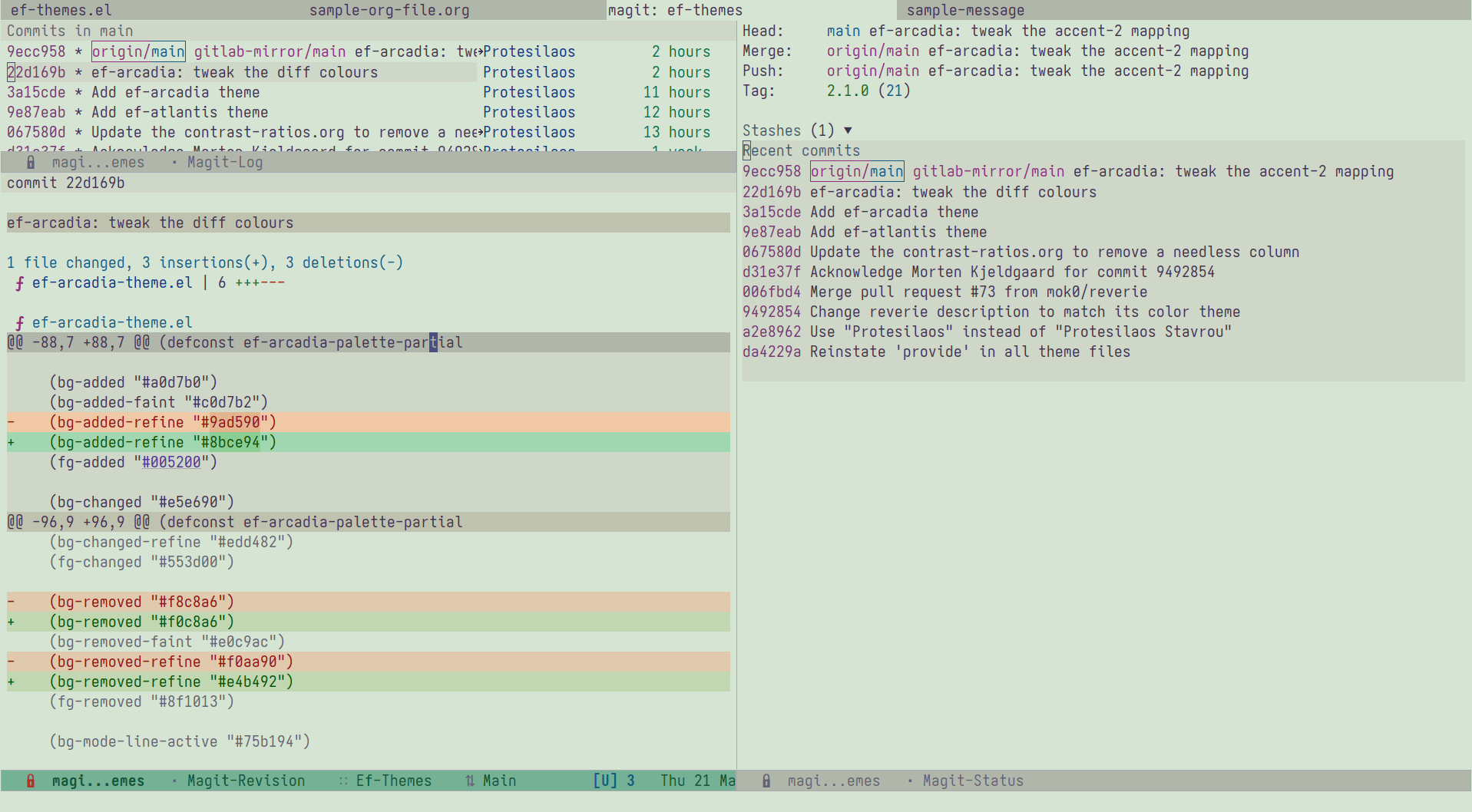 ef-arcadia theme git sample